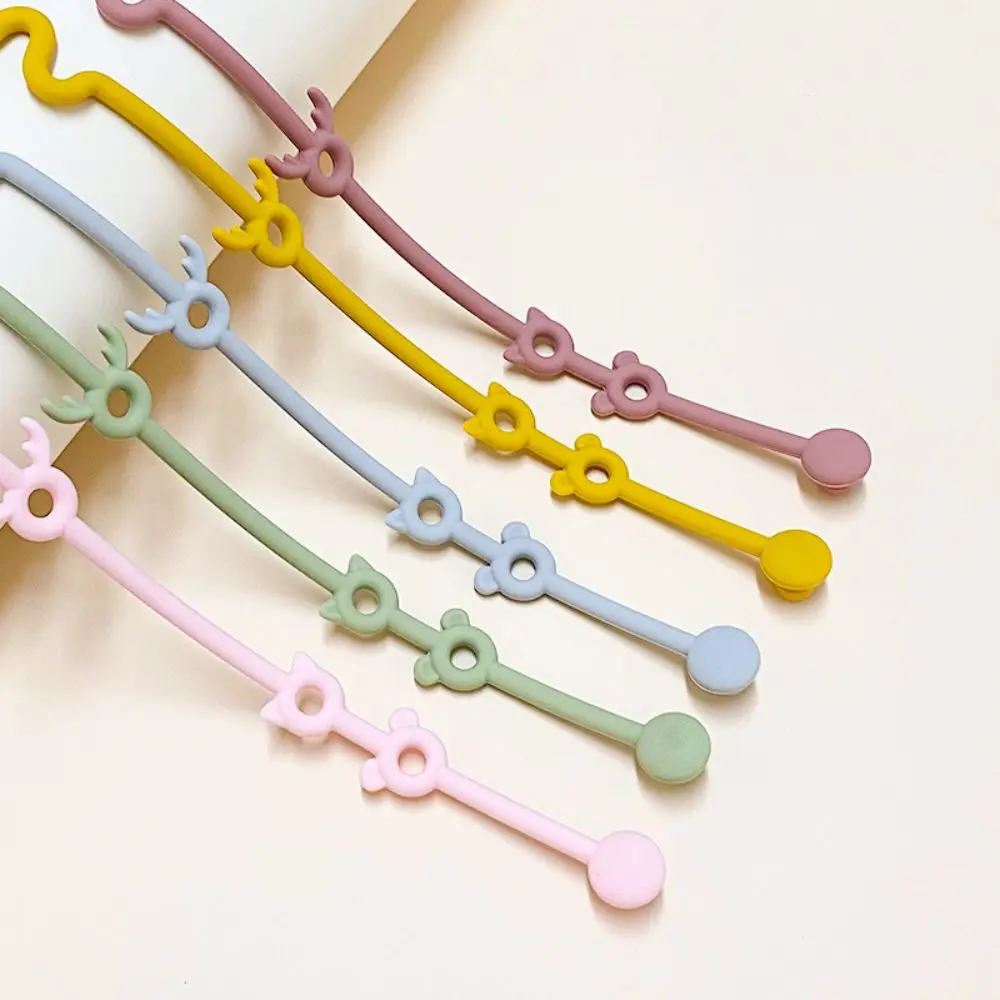 Silicone Pacifier Holder Clips Cute BPA Free Deer Baby Pacifier Chain Anti-lost Dummy Clips Nipple Holder Clips Baby Toy