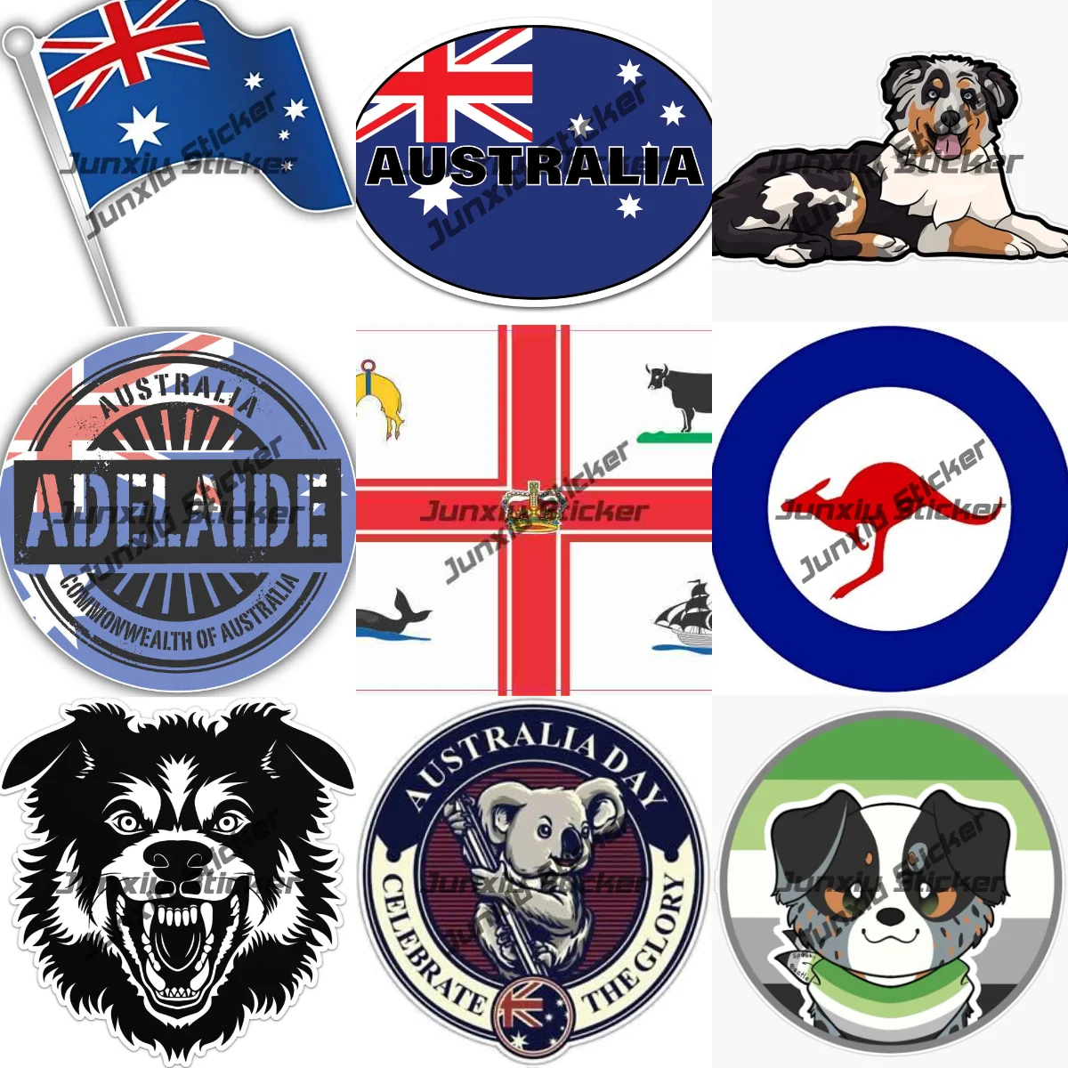 

Melbourne Adelaide Australia Australia Day Celebrate The Glory Koala Sticker Australian Shepherd Dog Decal for Car Bumper Laptop