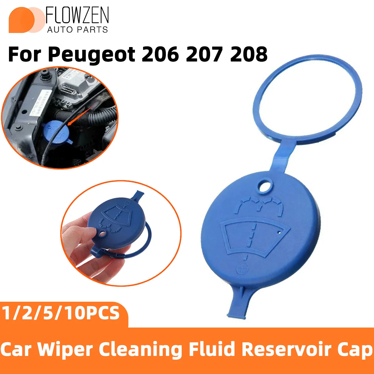 

1/2/5/10PCS Car Windshield Washer Fluid Reservoir Cap M103710000 Fit For Peugeot 206 207 208 Waterproof Dustproof Parts