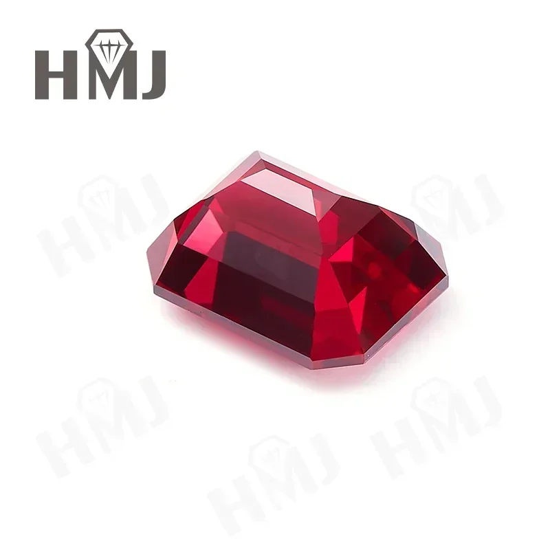 

Lab Grown Ruby Pigeon Blood Red Ruby Emerald Cut AGL Certificate VVS1 Gemstone Charms DIY Advanced Jewelry Making