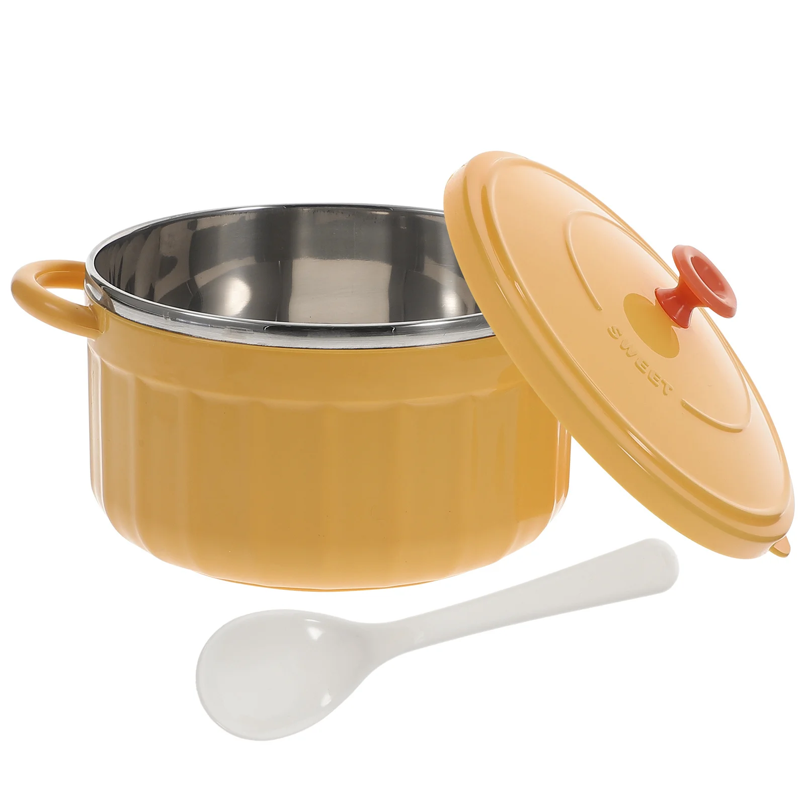 

Household Soup Bowl Stainless Steel PP Material Large Capacity Microwave Safe Noodle Bowl for Daily Use Instant Ramen