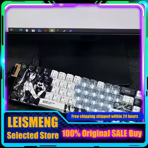 LEISMENG Chainsaw Man Reze Themed Custom Cherry PBT+PC Side Engraving Keycap For Mechanical PC Gaming Keyboard Anime Gamer Gift