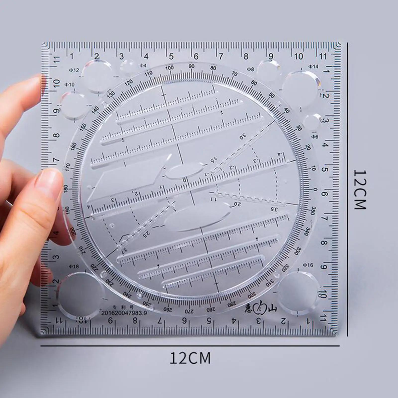 Multifunctional Drawing Ruler Table Geometric Round for Drafting Student