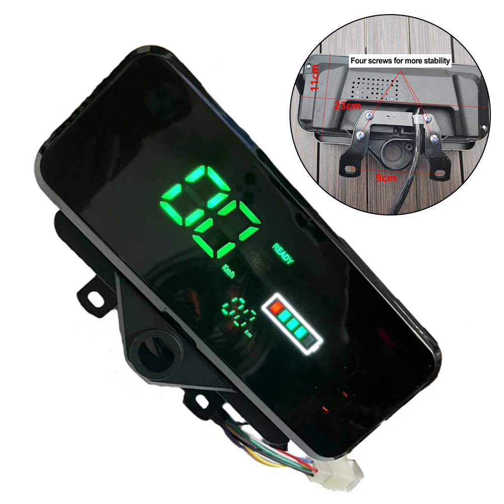 Electric Bike LCD Motor Speedmeter Screen With Switch 48-72V USB Charging Port Supports Playback For E-bike Instrument Parts