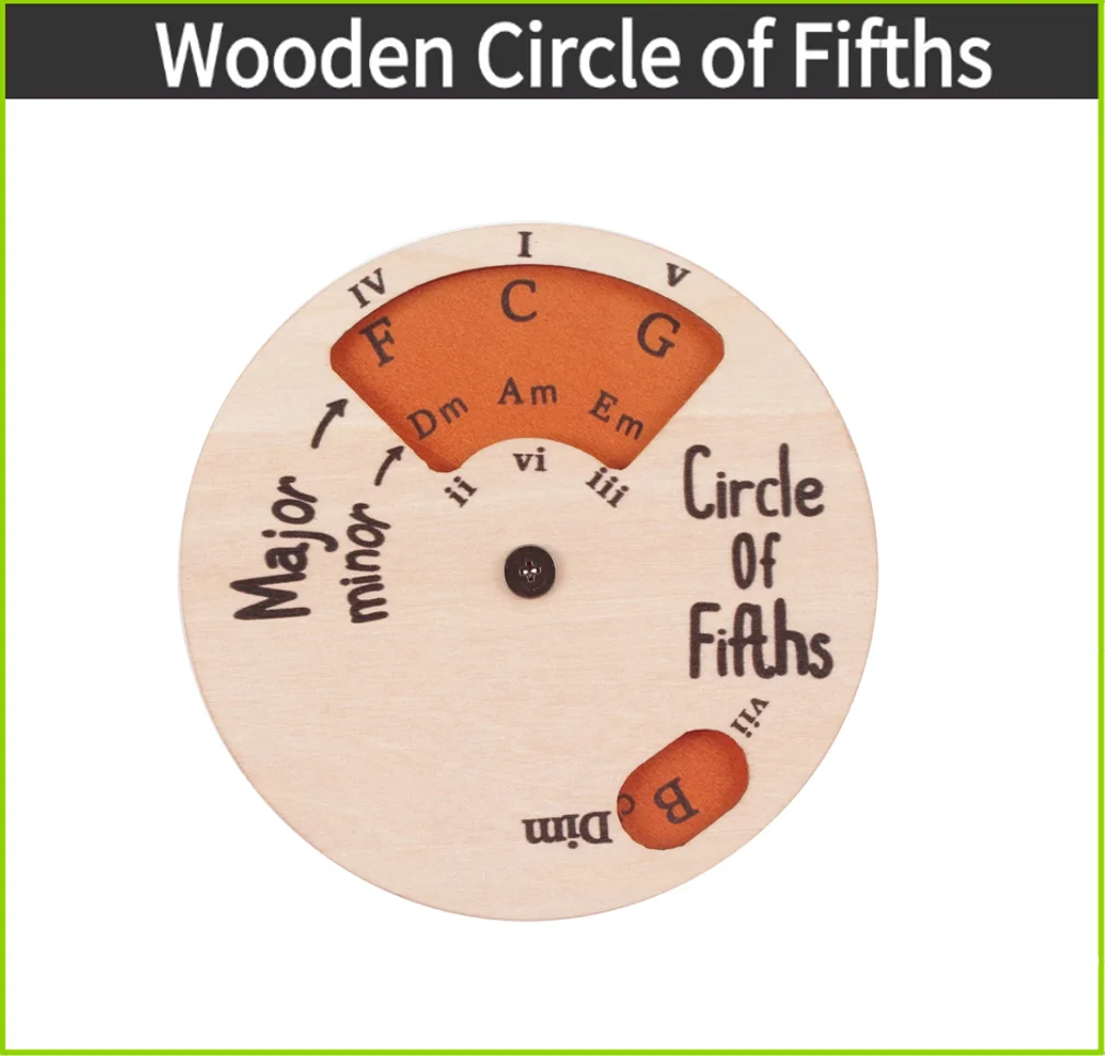 Wooden Melody Tool Round Circle of Fifths Wheel Melody Chord Tool Music Transpose Accessories For Musicians Beginners Songwriter