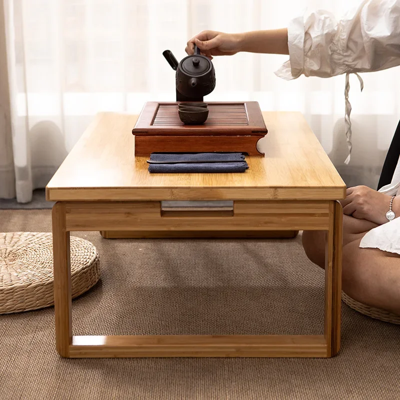 Tatami small coffee table Japanese bay window low table rectangular balcony foldable kang several tea table study table