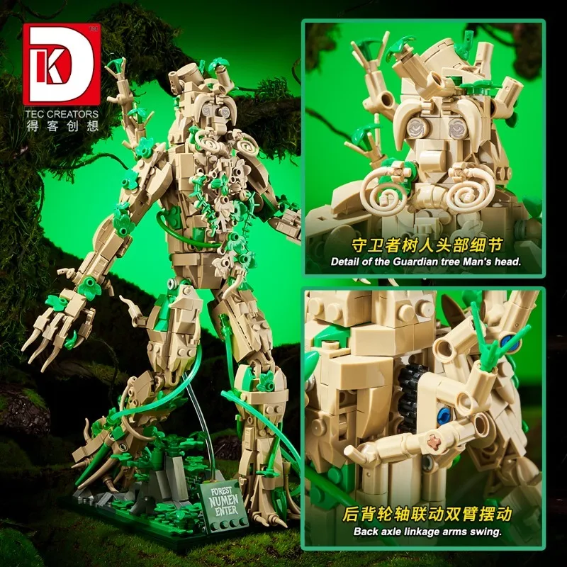 6008 918pcs Forest Defender Model Small Particle Large Military Model Kit Building Block Set Light Up Version DIY Toys Gift