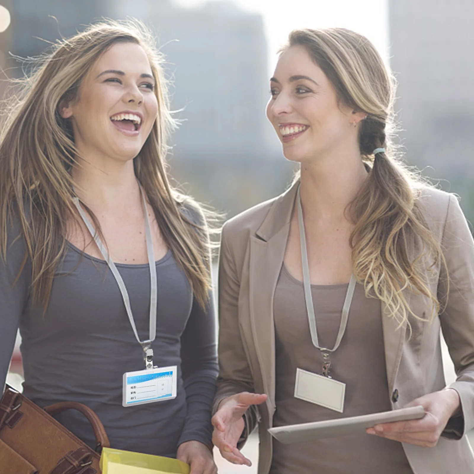 

10Sets Waterproof Id Badge Protector Clear Secure Cards Holder for Name Tags Work Permit Business Credit Cards Storage