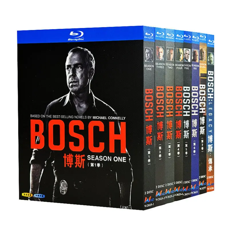 

Blu-ray Ultra HD TV Series Bosch Seasons 1–7 plus Legacy Edition Box Set 16 Discs
