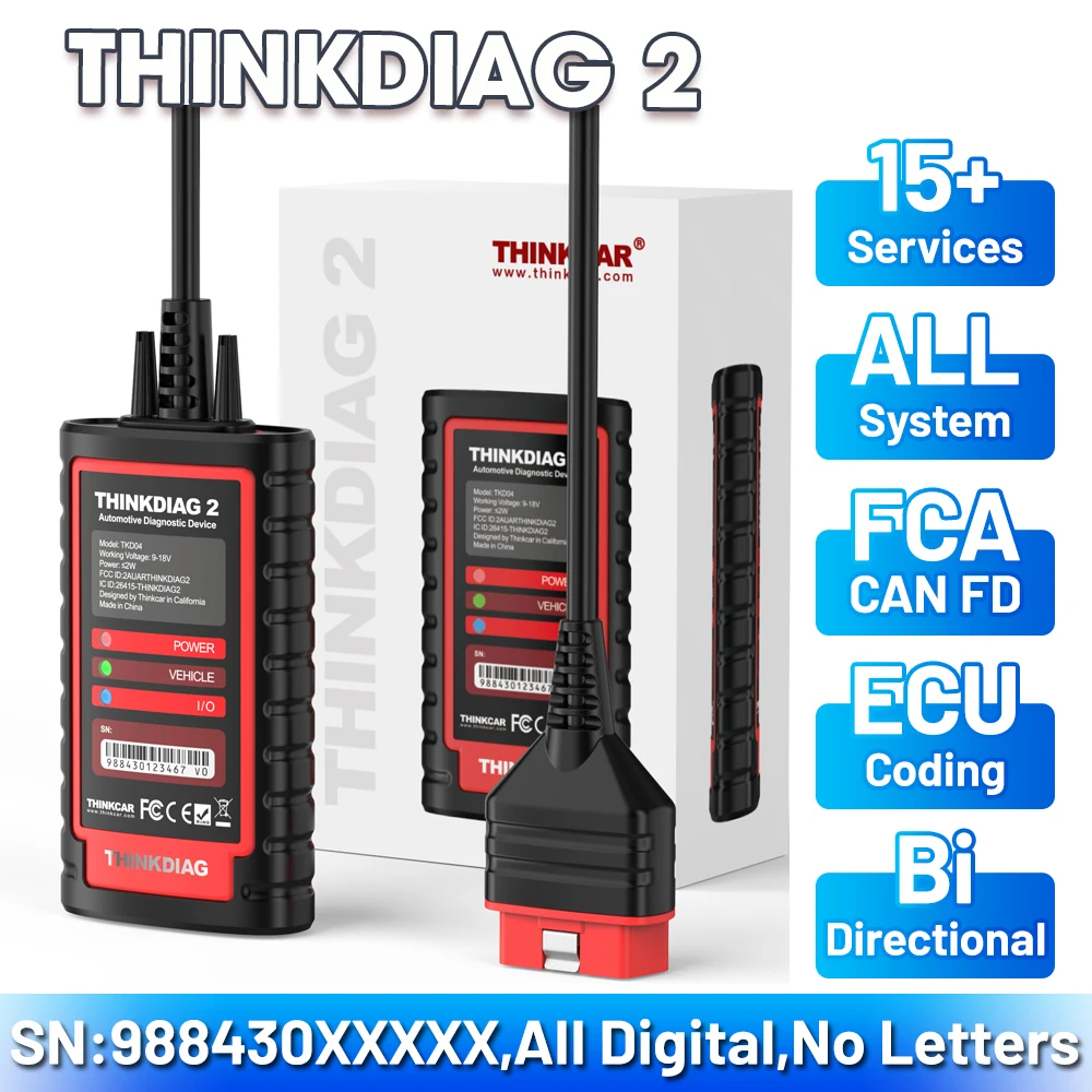 Image of Thinkcar ThinkDiag 2 Ediag Plus ALL-System-Fahrzeugdiagnosegerät mit Can-FD-Protokoll, alle Reset-Dienste, 1 Jahr kostenlos, OBD2-Diagnosetool, aktiver Test, ECU-Codierung
