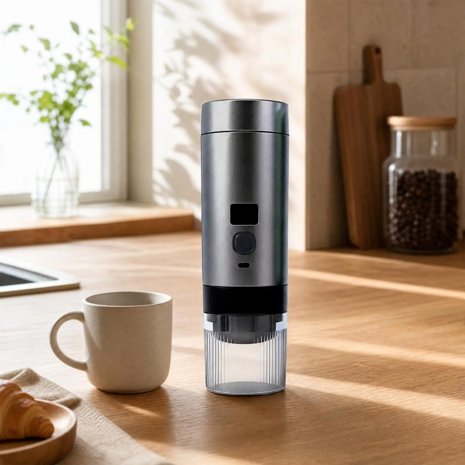 Semi Automatic Portable Coffee Machine Digital Display Espresso Maker 12V Rechargeable for Home Travel Outdoor Use