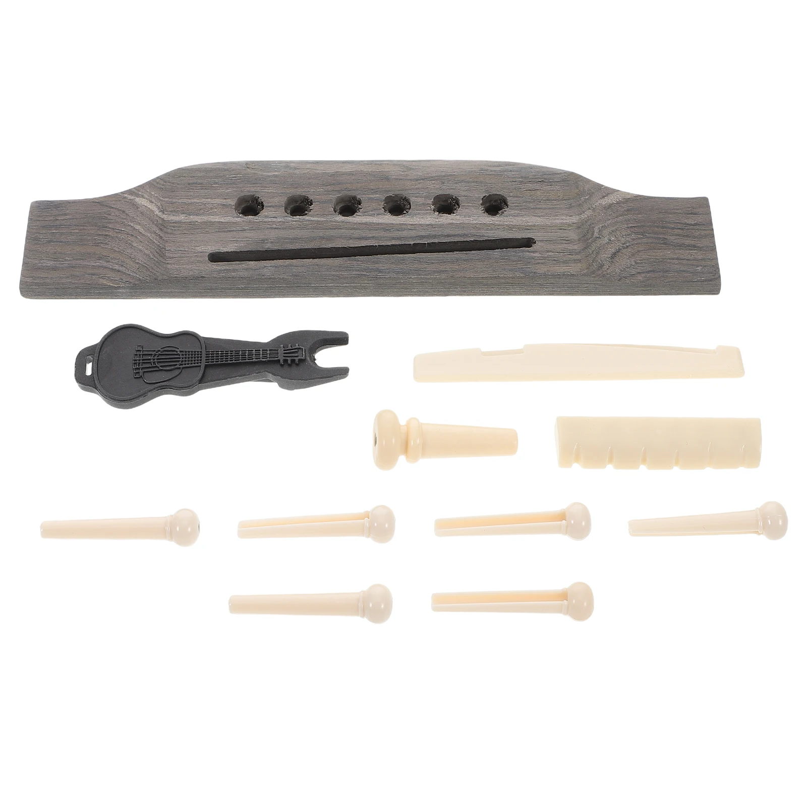 

Guitar Bridge Set Accessories Pegs Acoustic Nut Pins Replace Replacement and Saddle