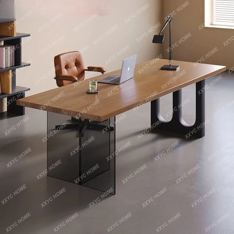 Solid wood living room desk and chair combination office modern style table strip household medieval office table