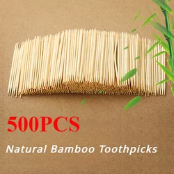 500pcs Double-headed Bamboo Toothpicks Natural Bamboo Toothpicks For Home Kitchen Travel Daily Life Oral Wooden Tooth Pick Care