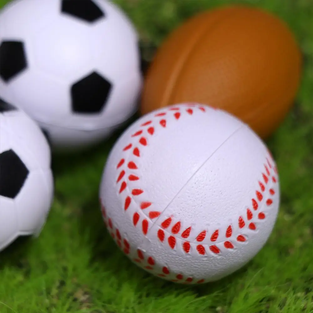 Weiche Kinder PU Schaum Rugby Baseball Hüpfbälle Squeeze Ball Mini Basketball Spielzeug PU Schwamm Ball Lustige Spielzeug Bälle