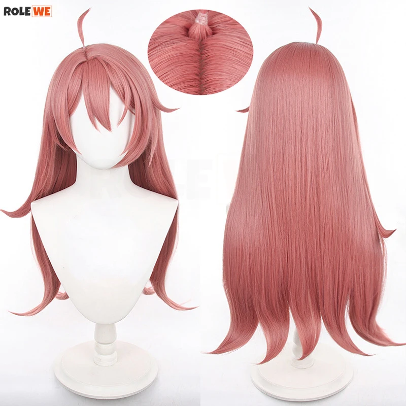 

Clervie Cosplay Wig Game Clervie Long Pink Unisex Wig Heat Resistant Synthetic Hair Halloween Party Wigs + Wig Cap