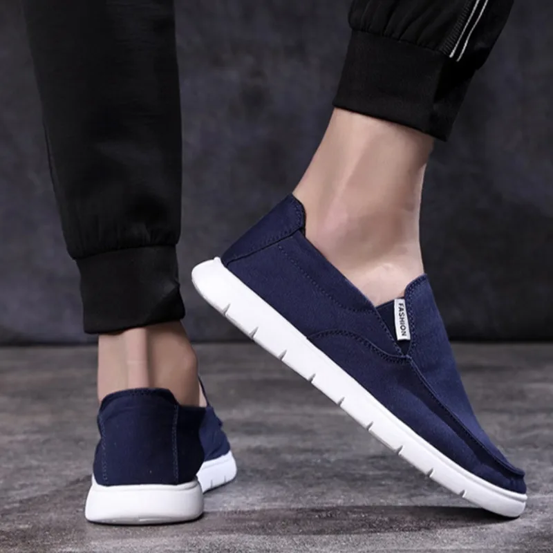 Men Canvas Shoes Breathable Loafers Male SummerHot Selling Soft sole Slip on Casual Shoe Light Walking Sneakers Driving Footwear