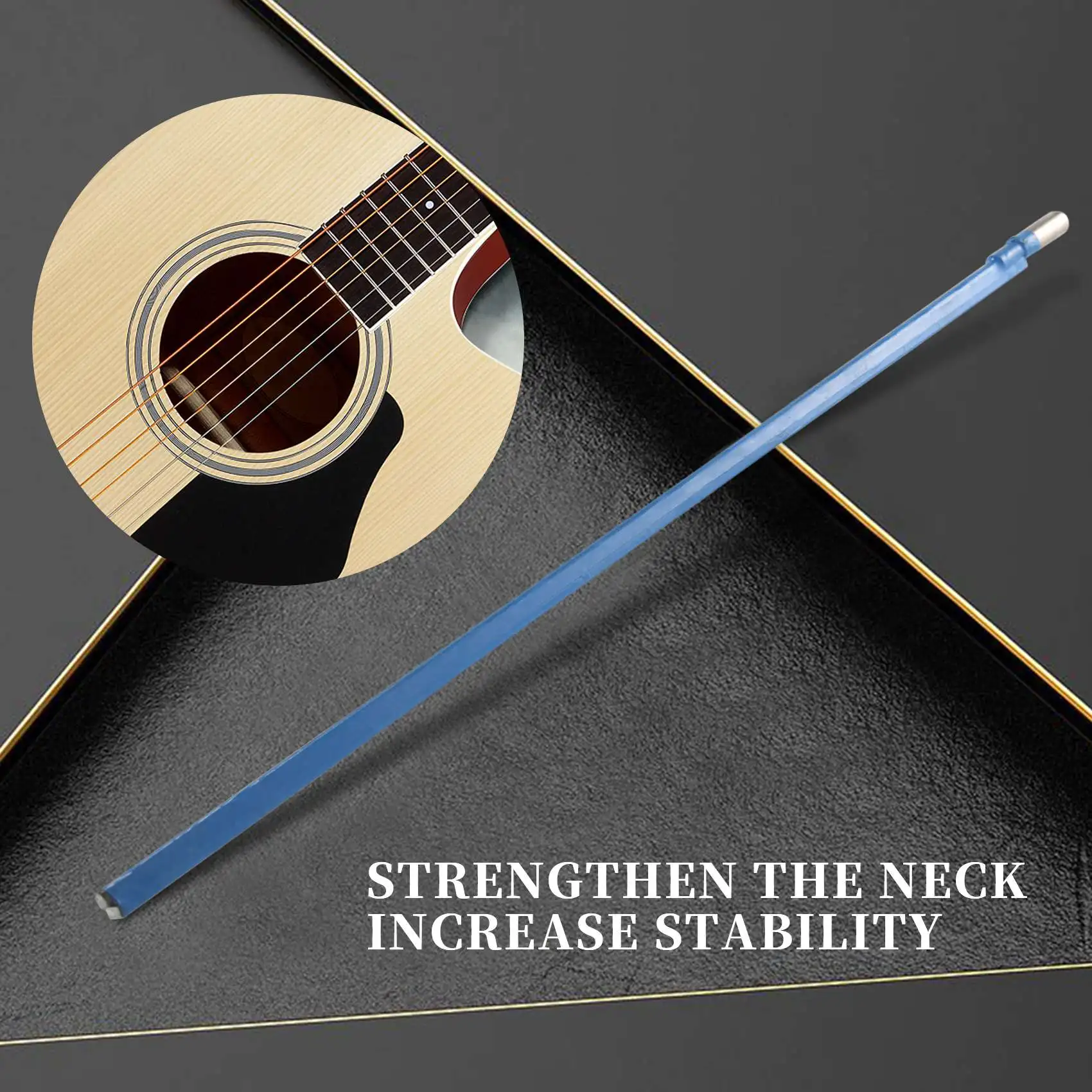 FSTE-2Pcs Two Way Rod Type Guitar Truss Rod Steel 9 X 440Mm Blue