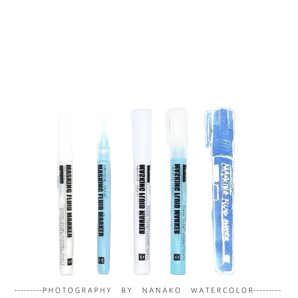 

masking fluid marker painting watercolor gouache 0.7mm 3mm blue white marker gelcleaning wipe combination painting tools