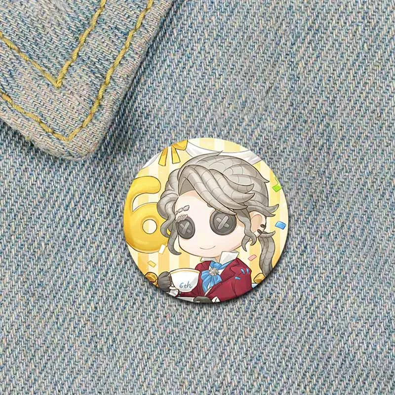 Jogo de terror identidade v esmalte pinos personagem dos desenhos animados cosplay emblemas jóias broches na mochila cosplay acessórios presentes brinquedo