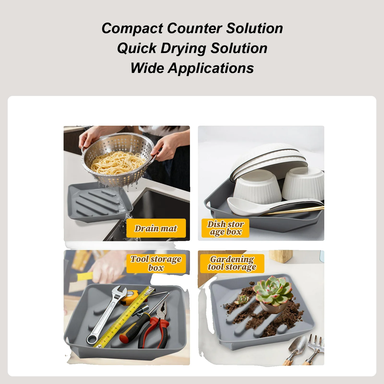 

Коврик для сушки кухонной посуды, силиконовый держатель для щеток, нескользящая сливная подушка с носиком для стойки, раковины в ванной комнате, утилита