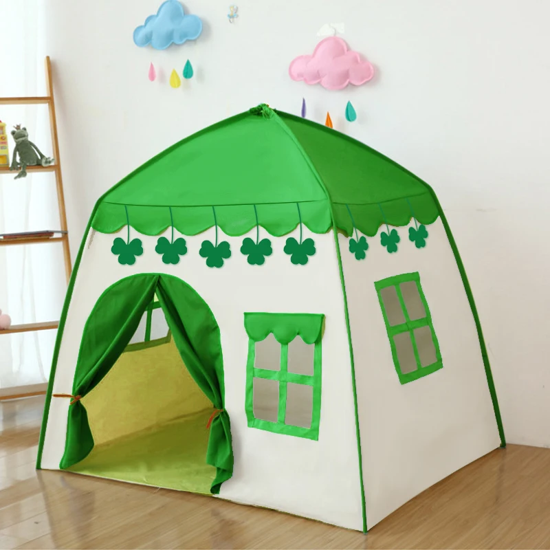 1Pc Children Tent Toys Outdoor Indoor Star Shamrock Pretend Play Easy To Build St. Patrick's Day Playhouse For Birthday Gifts