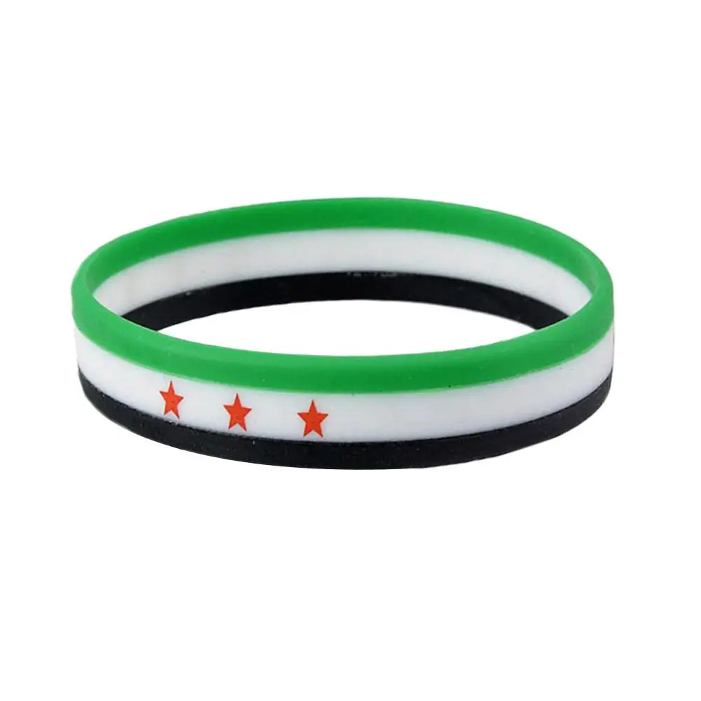 New Syria National Flag Silicone Rubber Bracelets Sports Wrist Band Syrian Bangle For Women Men Simple Jewelry Accessories Gift