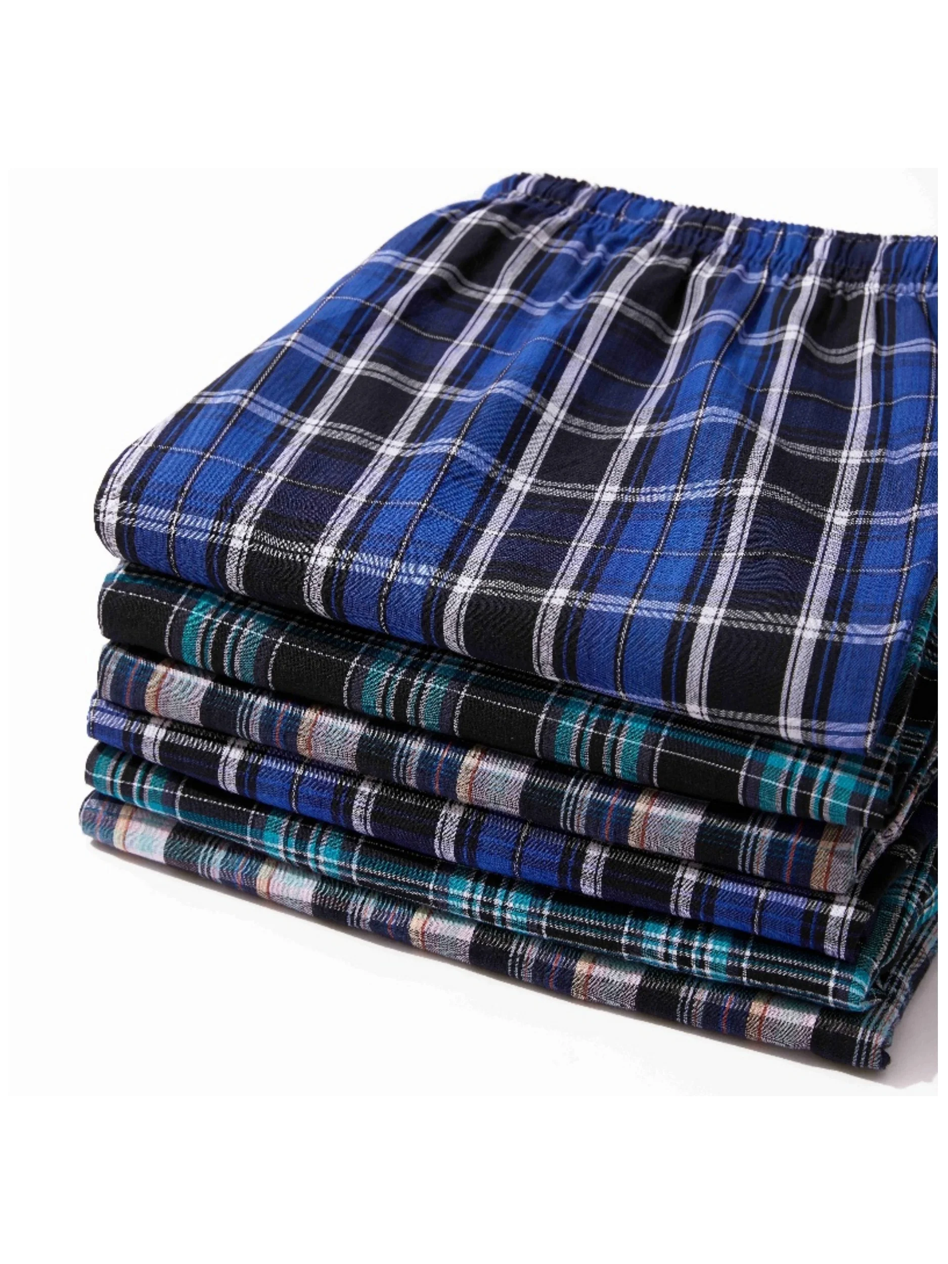 JupiterSecret 3 Pcs/Set Men\'s Cotton Plaid Sleep & Lounge Pants, Pajama Bottoms With Pockets For All Season