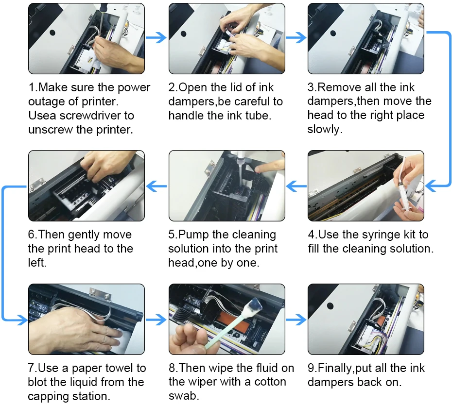 Limpiador de cabezal de impresión para impresora de inyección de tinta, solución de limpieza, líquido, compatible con HP, EPSON, CANON, BROTHER,
