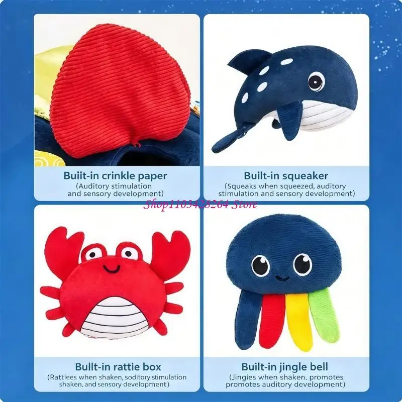  Ocean Exploration Sensory Cloth Toy Interactive Hide And Seek Play For Infants Crinkling Doll