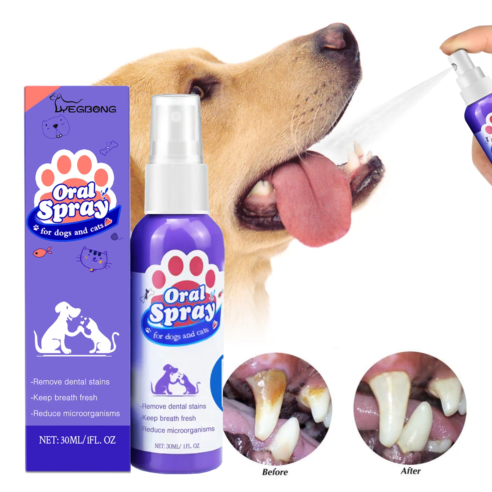 Colgate Whitening Teeth - Pet Teeth Cleaning Spray Bad Breath