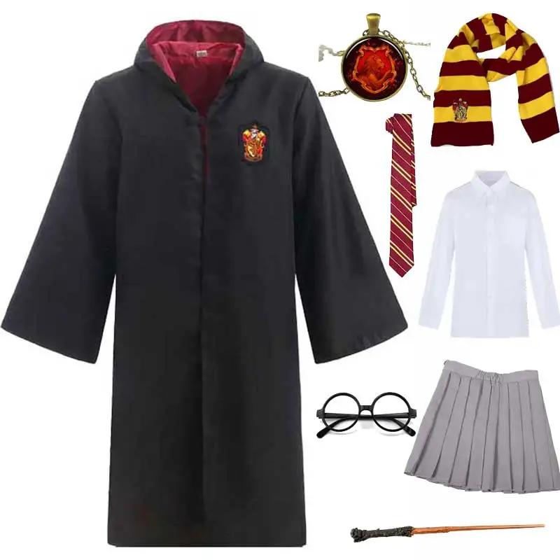 Bata de bruja y mago Unisex, disfraz de terror, Hermions Granger, magia universitaria, brujería, Halloween