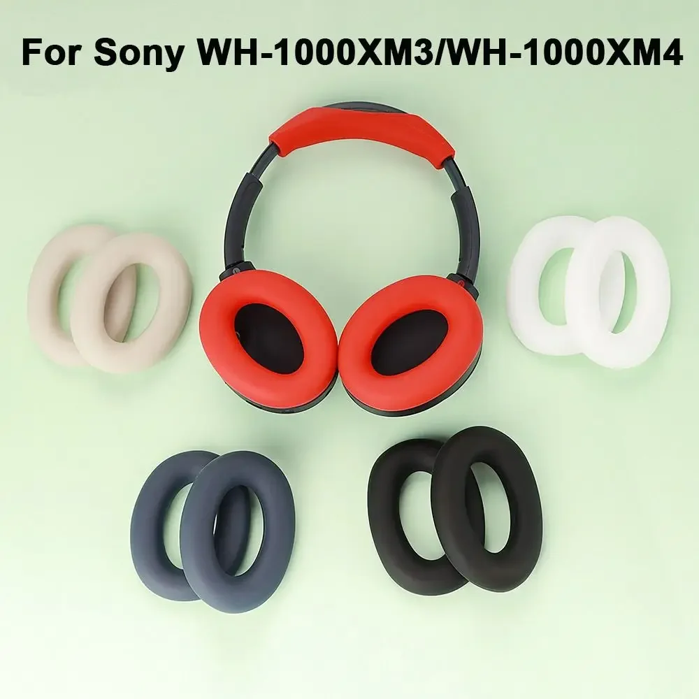 Sarung bantalan telinga silikon pengganti untuk Sony WH-1000XM3 4 headset Headphone EarPads sarung pelindung Earmuff