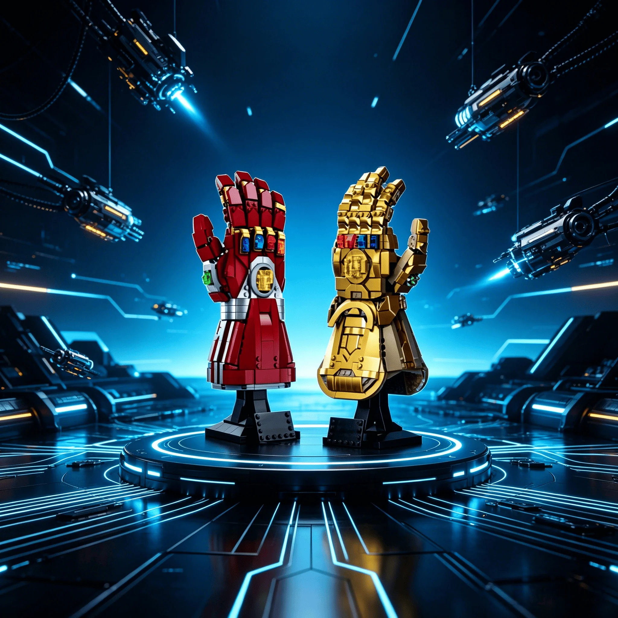MOC New Glove Display Pieces, Brick Toys, Infinity Gauntlet, Construction Gloves, DIY Puzzle Model Gifts