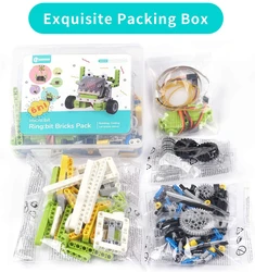 6 IN 1 Ring:bit Bricks Pack : Lego compatible building and coding kit for micro:bit （without micro:bit board）