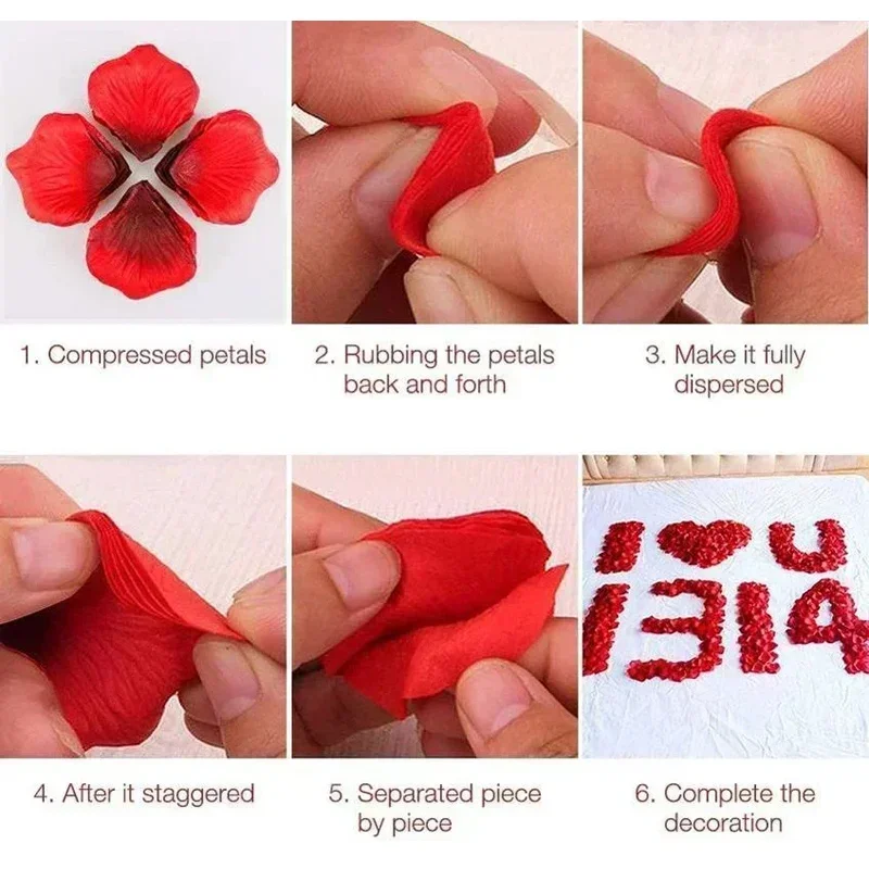 5000/100pcs Artificial Fake Rose Petals Red Colorful Simulation Silk Rose Petal for Valentines Day Wedding Party Romantic Decor