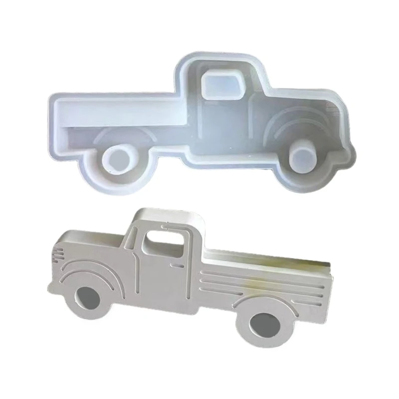 E15E Unique Basket Truck Car Silicone Molds Flexible Silicone Charm Molds for Crafting Truck and Basket Decorative