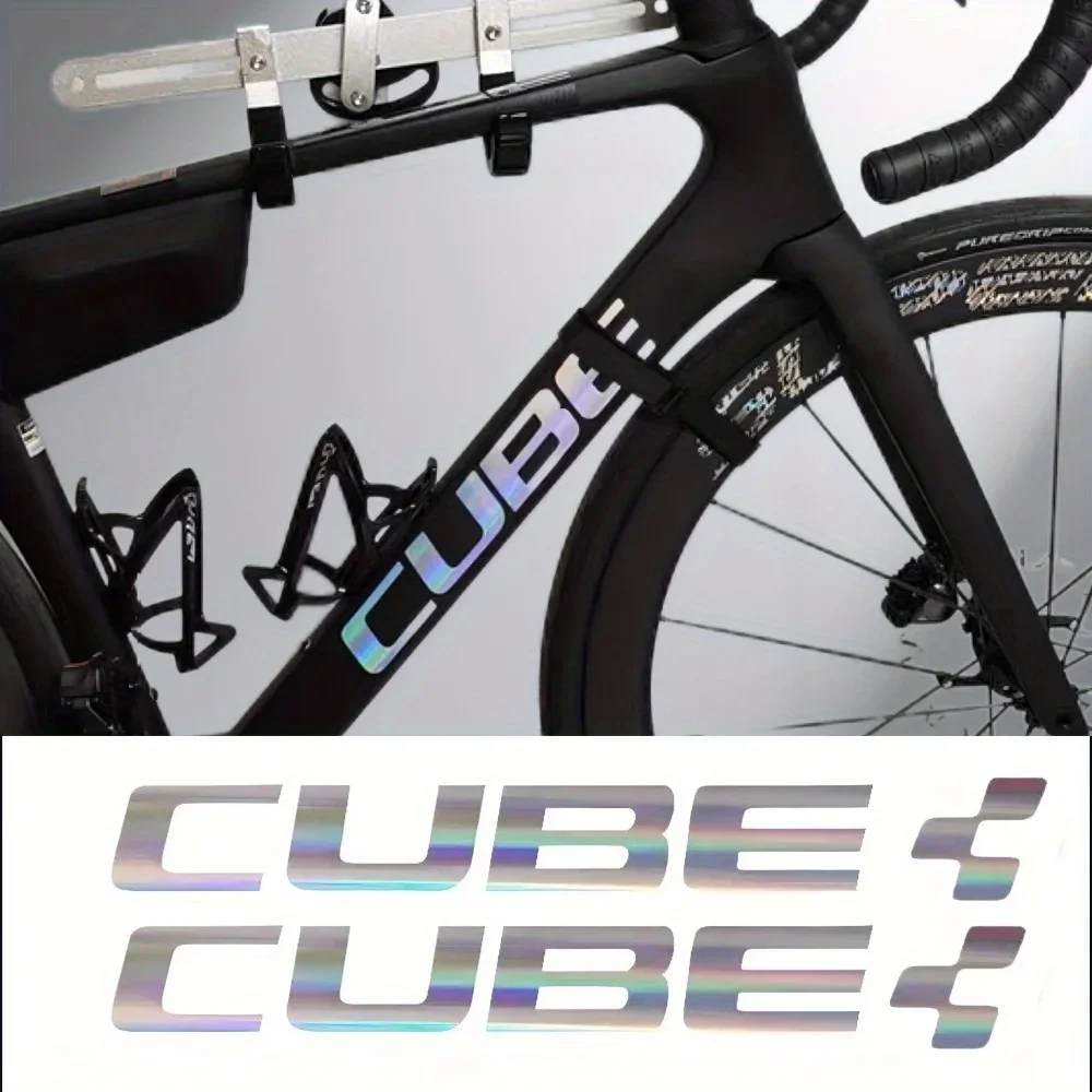 4pcs/1 Set Racing Bicycle Waterproof Sticker Pack Vinyl Art Deco Cube Frame Decal for Road Bike Cycling Exterior Styling Decor