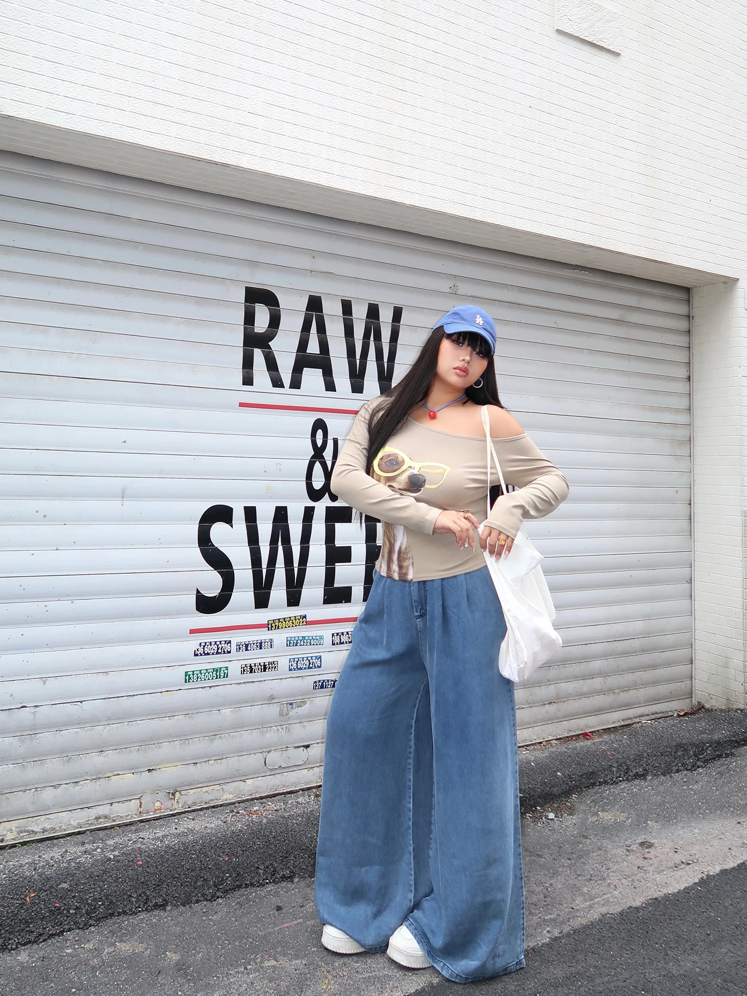 

Джинсы с высокой талией и широкими штанинами для женщин больших размеров, повседневные, свободные, стройнящие, длинные брюки, летние, с декоративными вставками, прямого кроя