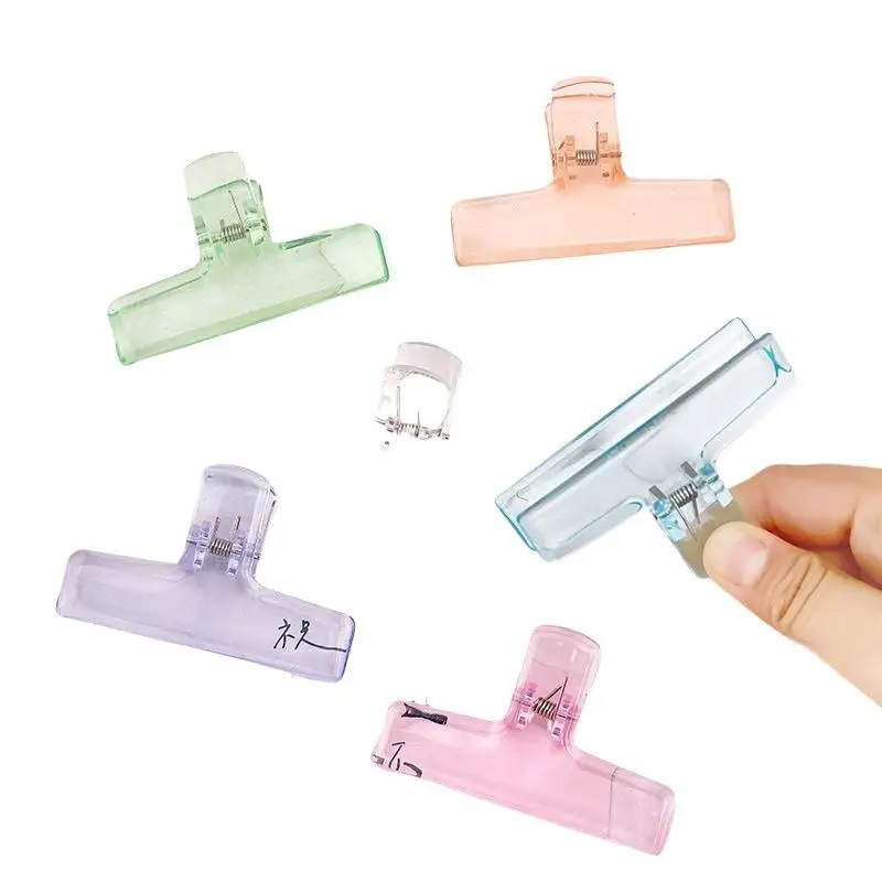Hot Sale 1PCS Minimalist Style Spring Clips Student Teacher Paper Sealing Stationery Clips Beautiful Transparent Acrylic Clips