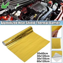 UXCELL Car Heat Shroud, Escudo Térmico de Alumínio, Barreira Térmica, Proteção de Cobertura, Fibra de Vidro, Gold Tone, 30x60cm, 30x120cm