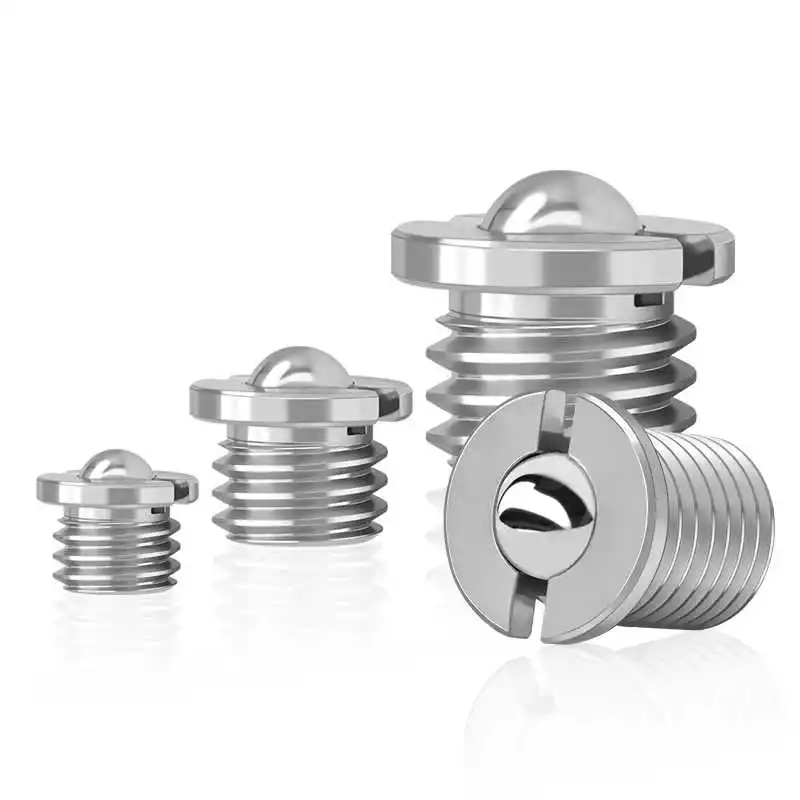 304 Stainless Steel Flange Ball Head Plunger Spring Press In Type Collision Ball Thread Positioning Ball Step Wave Ball Screw