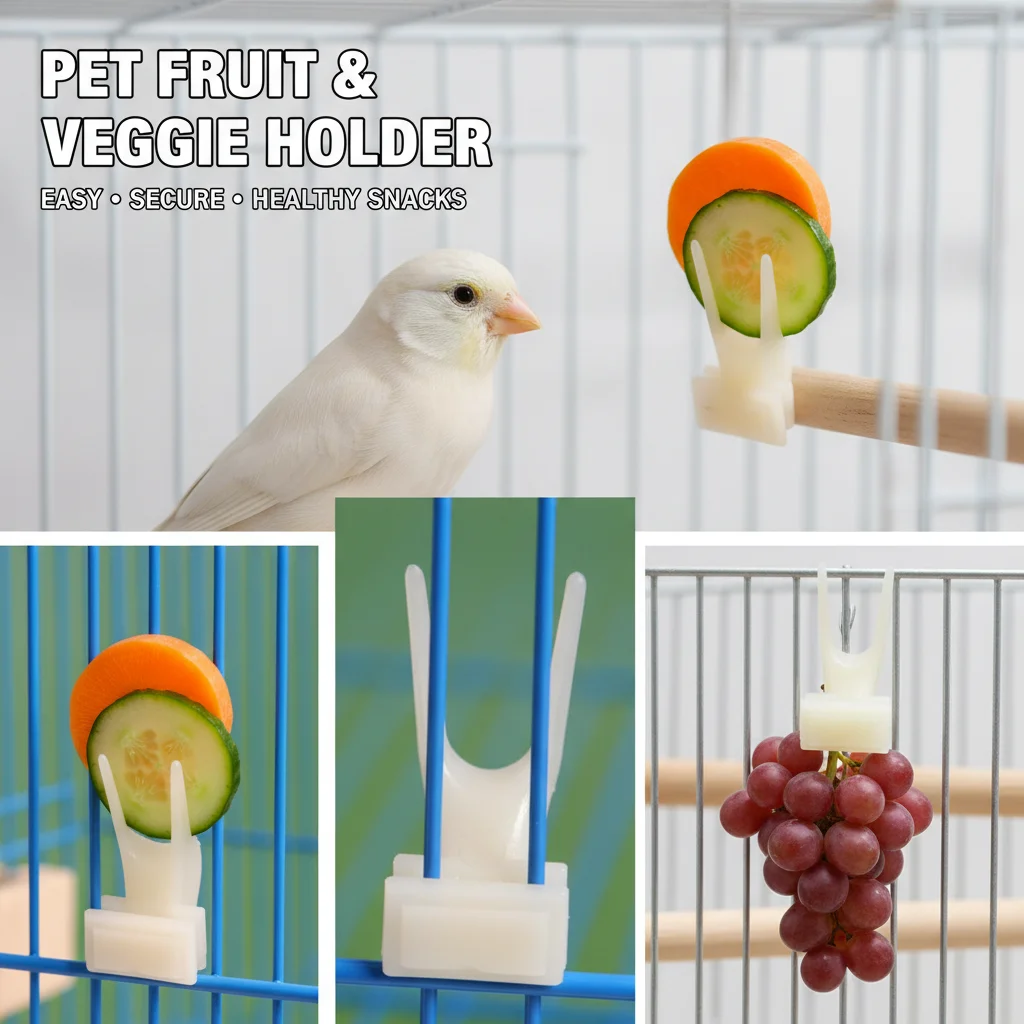 Bird Forks Holder Birdcage Foraging Fruit Holder Plastic Par