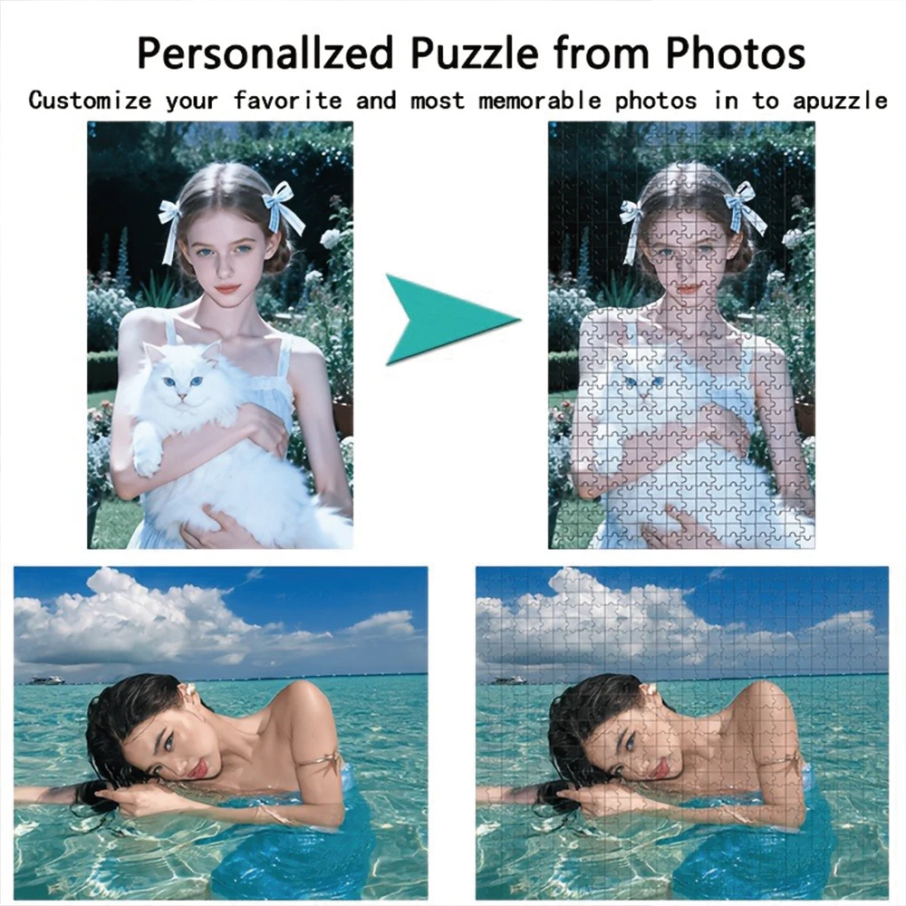 35/300/500/1083 Teile Personalisiertes Foto-Puzzle, Selfie-Foto DIY-Puzzle, Porträtmalerei, Handgemachtes Geburtstagsgeschenk
