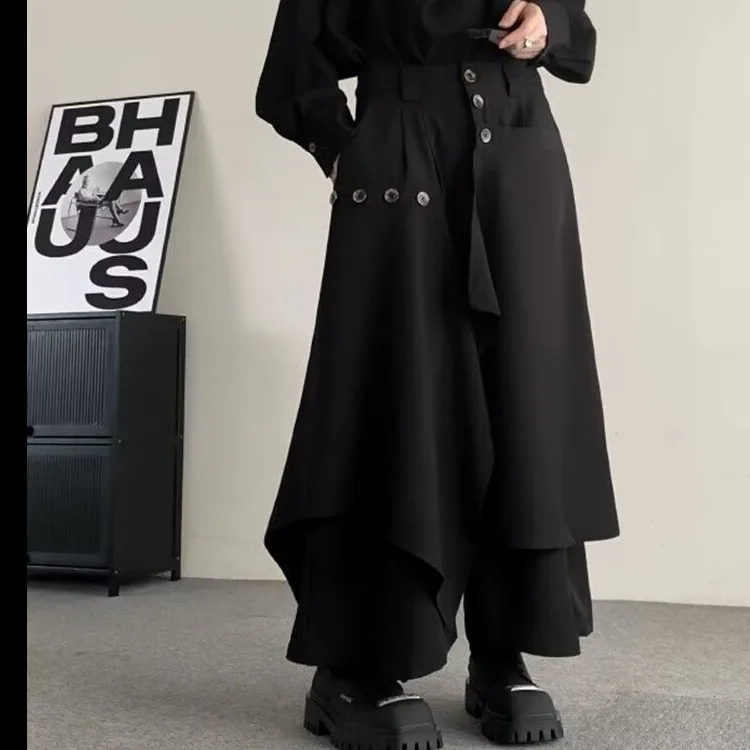 Yohji Yamamoto casual broek heren genderless dragen nieuwe Chinese wijde pijpen broek draperen donkere samurai broek tij