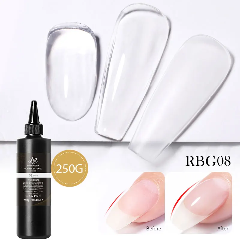 BORN PRETTY 250g Milky White Jelly Nude Gel Nail Polish Refilled Package Translucent Clear Semi Permanent Soak Off UV Gel image 3