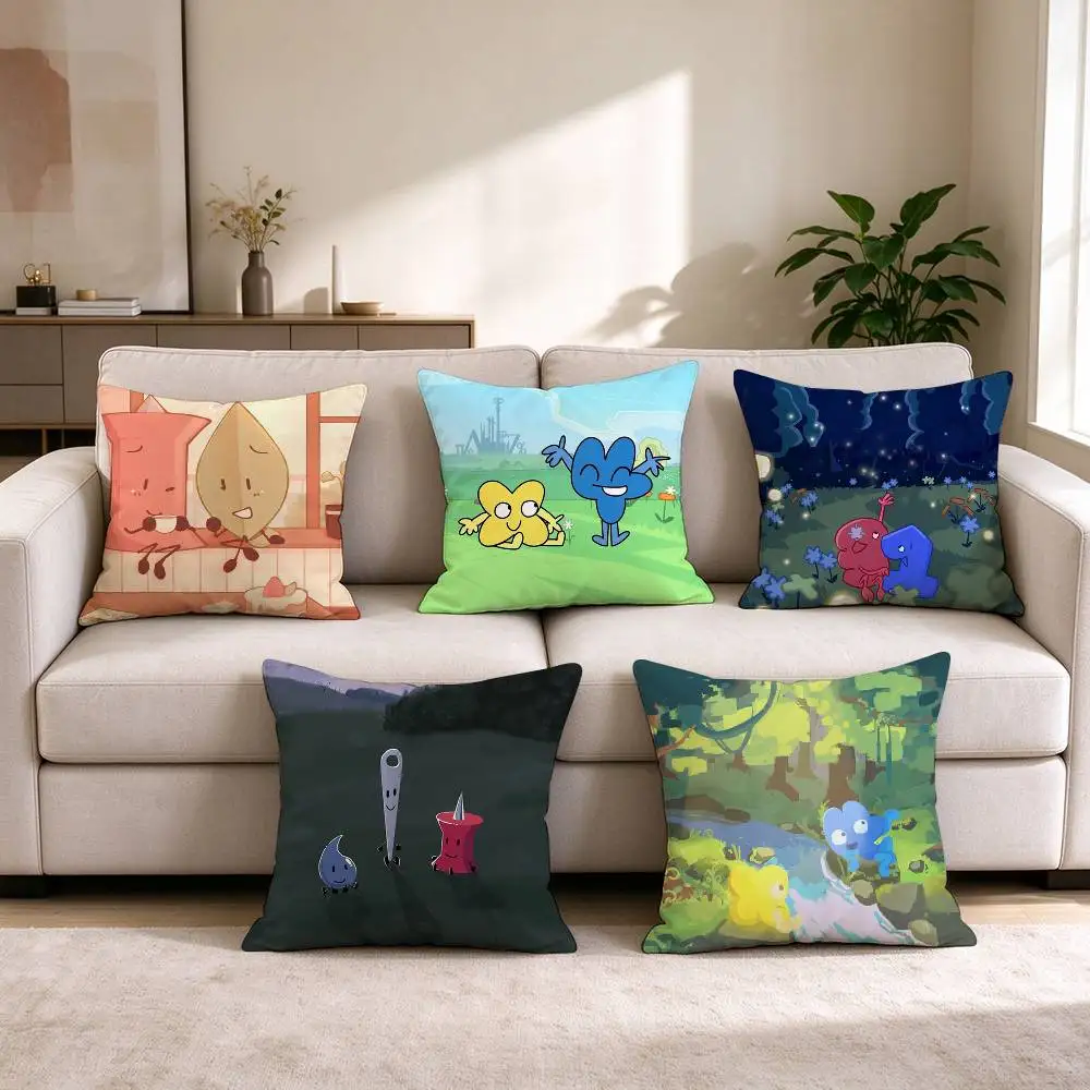 Battle for Dream Island BFDI   Pillow Case Square Double-Sided Sofa Cushion Cover Bedroom Bedside Pillow