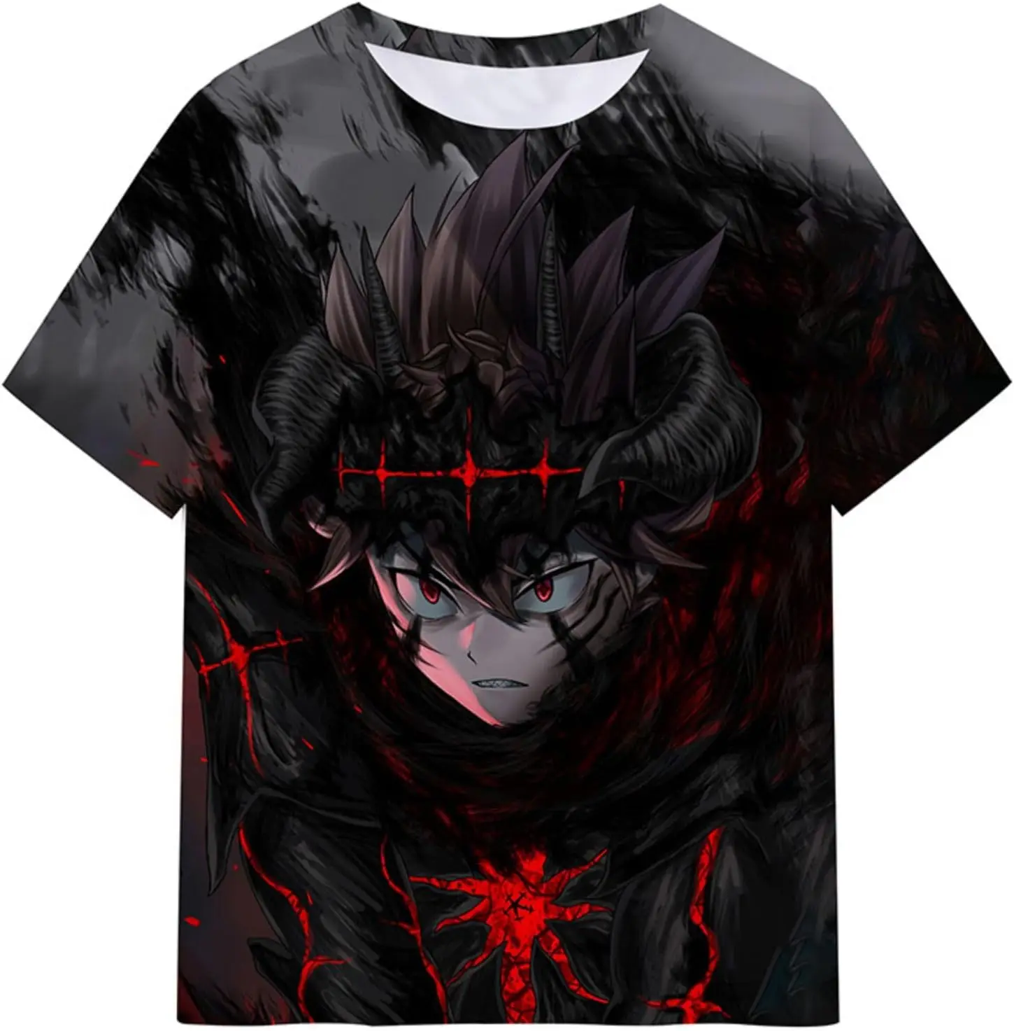 

Men's T-Shirt 3D Printed Anime Unisex T-Shirt, Black Clover Summer Street Fashion Short Sleeves