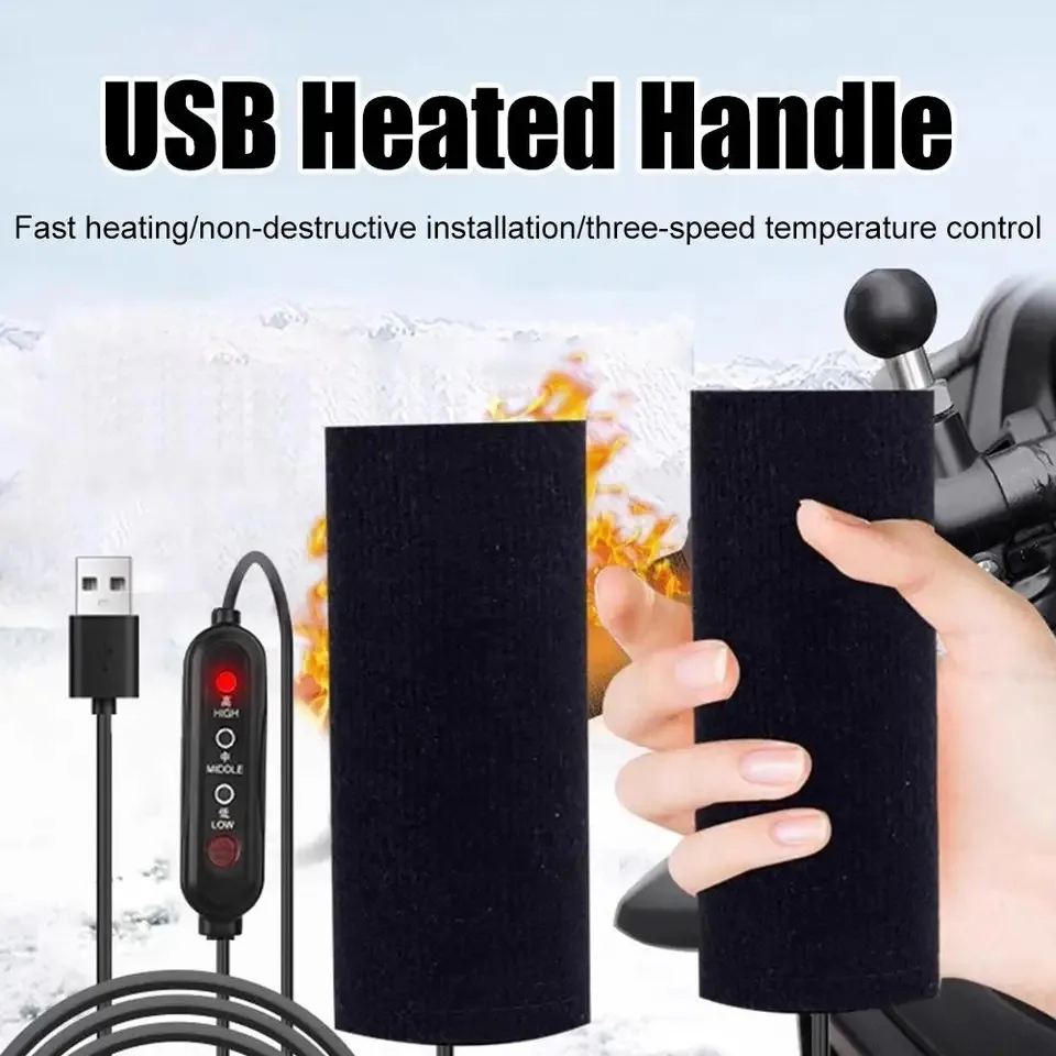 USB heated handle Electric Motorcycle Heated Handlebar Cover Grips Hand Heated Cover Handgrip Heated Rechargeable image 6