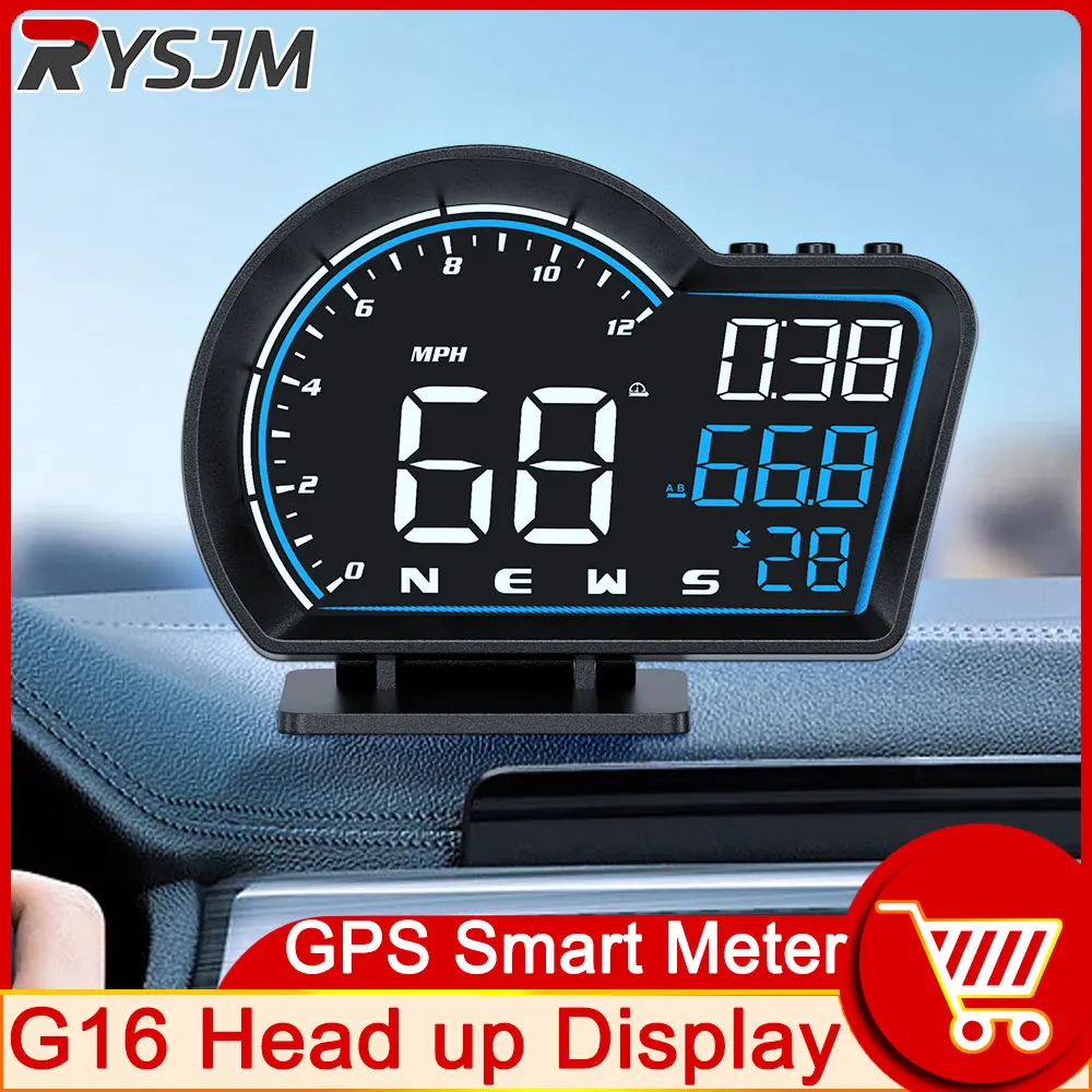 

G16 Automotive GPS HUD Head Up Display Speedometer Odometer Security Alarm Multifunction on-board Computer Car Electronics